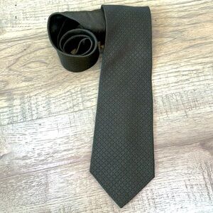 Nordstrom Classic Silk Tie | Patterned Deep Grayish Green with Blue Dots